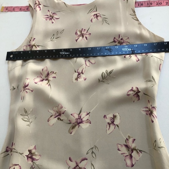 Brooks Brothers size 8 Ivory silk floral print maxi dress bias cut movement - Picture 10 of 13